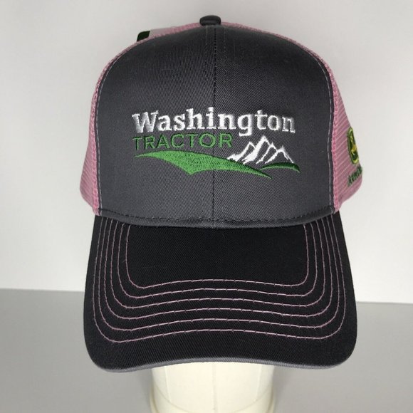 Women's Cap Hat Gray Pink Washington Tractor Snapback Mesh New - Picture 2 of 11